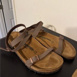 Birkenstock Women's Tan Strappy Sandals